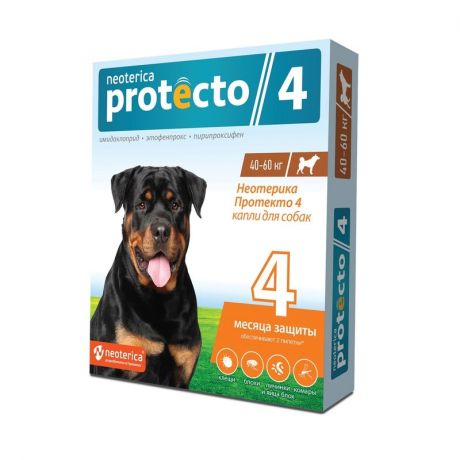 Neoterica Protecto Neoterica Protecto капли от блох и клещей для собак от 40 до 60 кг, 2 пипетки