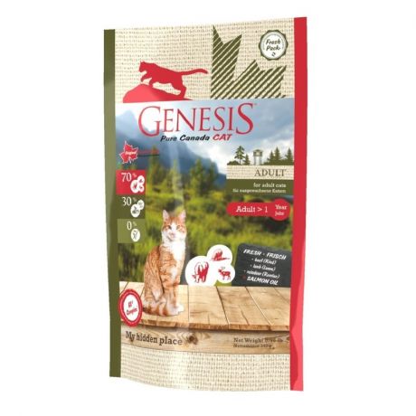GENESIS Genesis Pure Canada My hidden place сухой корм для взрослых кошек с говядиной, ягненком и мясом оленя - 340 г