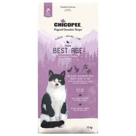 CHICOPEE Chicopee CNL Cat Senior Best Age сухой корм для пожилых кошек с птицей