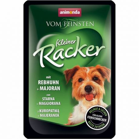 Animonda Animonda Vom Feinsten Kleiner Racker влажный корм для собак, c куропаткой и майораном, кусочки в желе, в паучах - 85 г