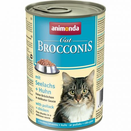 Animonda Animonda Brocconis Cat влажный корм для кошек, с сайдой и курицей, кусочки в соусе, в консервах - 400 г