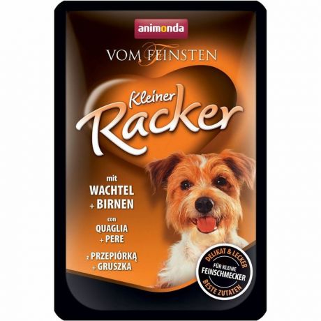 Animonda Animonda Vom Feinsten Kleiner Racker влажный корм для собак, c перепелами и грушей, кусочки в желе, в паучах - 85 г