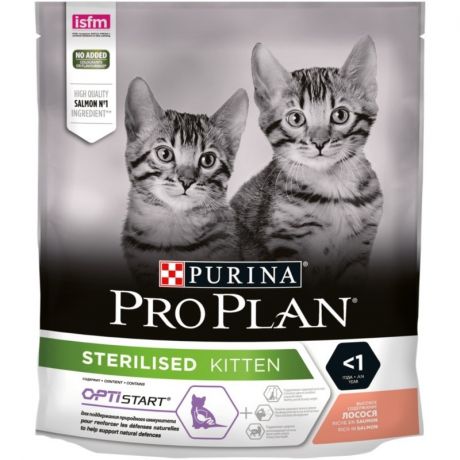 PRO PLAN Pro Plan Sterilised Kitten сухой корм для стерилизованных котят, с высоким содержанием лосося - 400 г