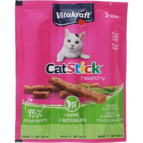 Vitakraft Vitakraft Колбаска для кошек с курицей и травами - 6 г х 3 шт