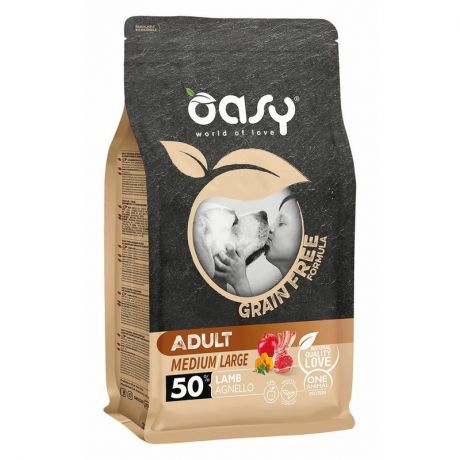 OASY Oasy Dry Dog Grain Free Adult Medium сухой корм для взрослых собак средних и крупных пород беззерновой с ягненком - 2,5 кг