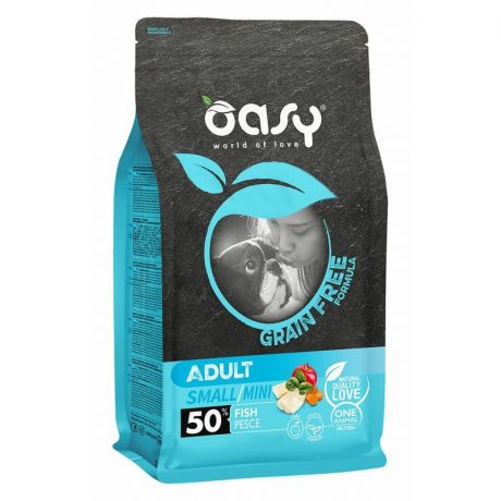 OASY Oasy Dry Dog Grain Free Adult Small сухой корм для взрослых собак мелких и миниатюрных пород беззерновой с рыбой - 800 г