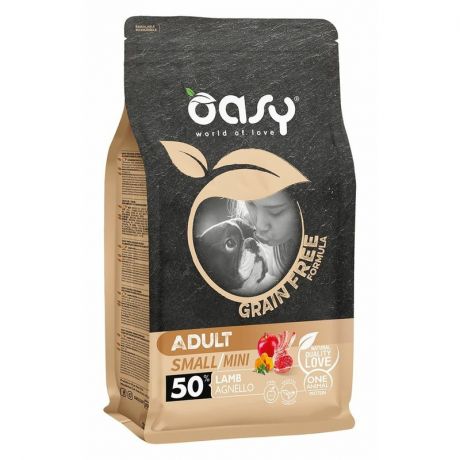 OASY Oasy Dry Dog Grain Free Adult Small сухой корм для взрослых собак мелких и миниатюрных пород беззерновой с ягненком - 800 г