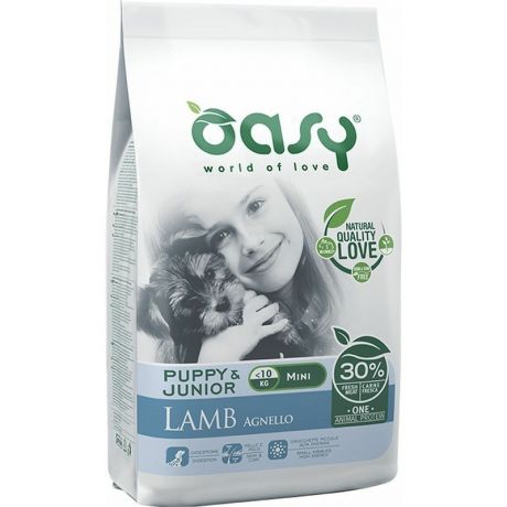 OASY Oasy Dry Dog OAP Puppy Mini Монопротеин сухой корм для щенков и юниоров мелких пород с ягненком