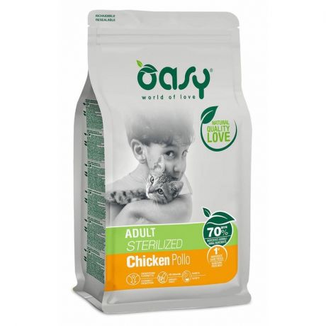 OASY Oasy Dry Cat Adult Sterilized сухой корм для взрослых стерилизованных кошек с курицей - 1,5 кг