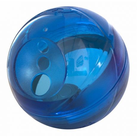 Rogz Rogz Интерактивная игрушка-головоломка Tumbler в форме мяча для лакомств c вариантами усложнения, 120 мм, синий