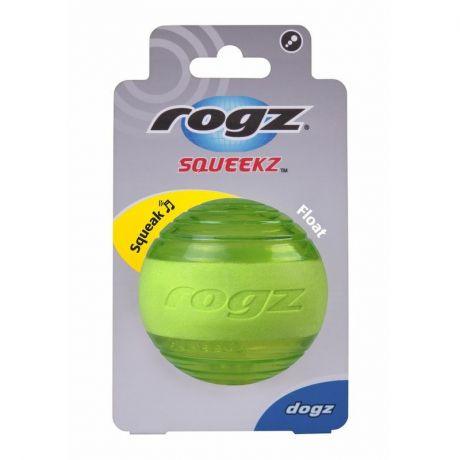 Rogz Rogz Мяч "Поймай меня!" Squeekz -прыгает на земле-плавает в воде, 64 мм, лайм