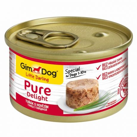GimDog GimDog Pure Delight влажный корм для собак из тунца с говядиной - 85 г