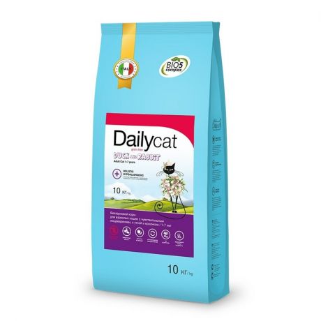 Dailycat Dailycat Grain Free Adult сухой корм для кошек с уткой и кроликом, беззерновой