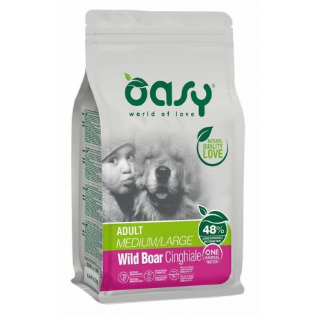 OASY Oasy Dry Dog OAP Adult Medium/Large Монопротеин сухой корм для взрослых собак средних и крупных пород с мясом дикого кабана - 2,5 кг