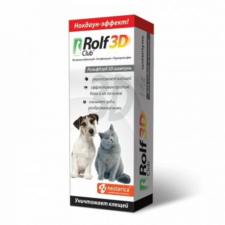 RolfClub 3D RolfClub шампунь от клещей и блох для кошек и собак - 200 мл