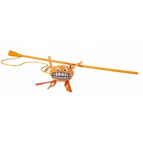 Rogz Rogz Catnip Flossy Magic Stick Orange игрушка-дразнилка для кошек в виде удочки с плюшевым мячом, оранжевая