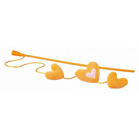 Rogz Rogz Catnip Hearts Magic Stick Orange игрушка-дразнилка для кошек в виде удочки с кошачьей мятой, оранжевая