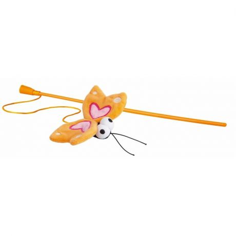 Rogz Rogz Catnip Butterfly Magic Stick Orange игрушка-дразнилка для кошек в виде удочки с кошачьей мятой, оранжевая