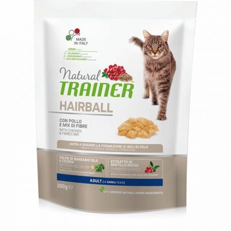 TRAINER Trainer Natural Cat Hairball Adult With Chicken сухой корм для взрослых кошек с курицей - 300 г