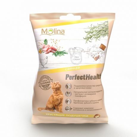 Molina Molina Хрустящие подушечки для кошек с курицей, 50 г