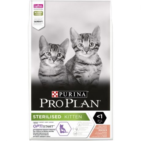 PRO PLAN Pro Plan Sterilised Kitten сухой корм для стерилизованных котят, с высоким содержанием лосося