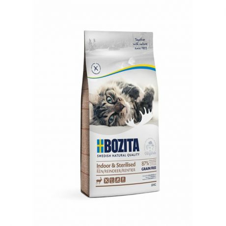 BOZITA Bozita Indoor & Sterilized GF Reindeer сухой беззерновой корм для стерилизованных и малоподвижных кошек с оленем