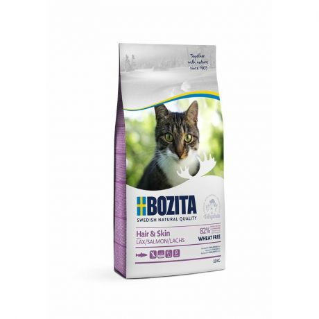 BOZITA Bozita Hair & Skin WF Salmon сухой корм для кошек для здоровья кожи и шерсти с лососем, без пшеницы