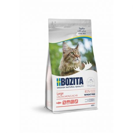 BOZITA Bozita Large WF Salmon сухой корм для кошек крупных пород с лососем, без пшеницы - 400 г