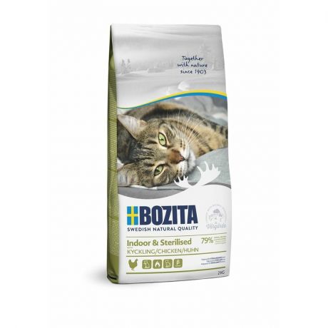 BOZITA Bozita Indoor&Sterilized сухой корм для стерилизованных и малоподвижных кошек с курицей - 2 кг
