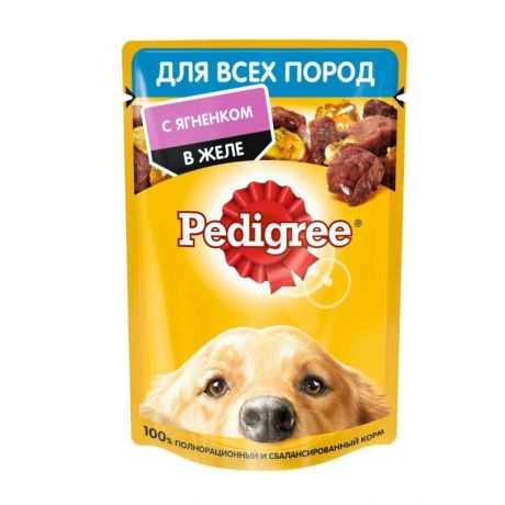 Pedigree Pedigree влажный корм для взрослых собак с ягненком в желе в паучах - 85 г