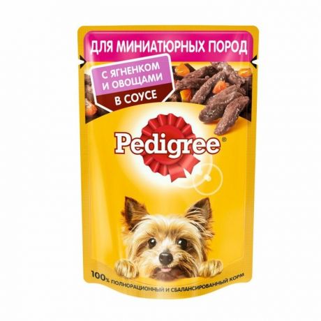 Pedigree Pedigree влажный корм для взрослых собак миниатюрных пород с ягненком и овощами в паучах - 85 г