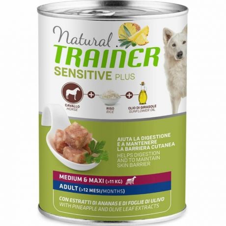 TRAINER Trainer Natural Sensitive Plus влажный корм для собак средних и крупных пород с кониной и рисом - 400 г
