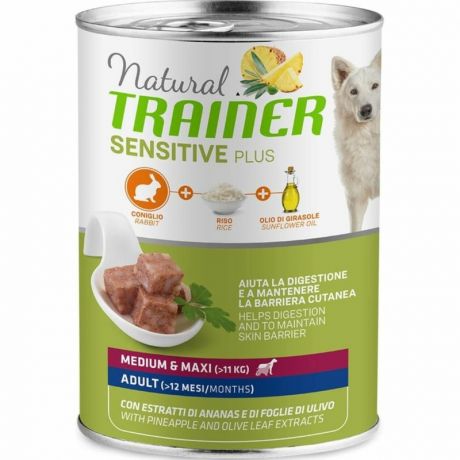TRAINER Trainer Natural Sensitive Plus влажный корм для собак средних и крупных пород с кроликом и рисом - 400 г