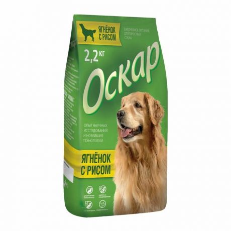 Оскар Оскар сухой корм для собак средних пород, с ягненком и рисом - 2,2 кг