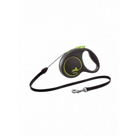 flexi flexi Black Design cord S поводок-рулетка для собак, зеленая 5 м, до 12 кг
