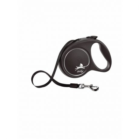 flexi flexi Black Design tape L поводок-рулетка для собак, черная 5 м, до 50 кг