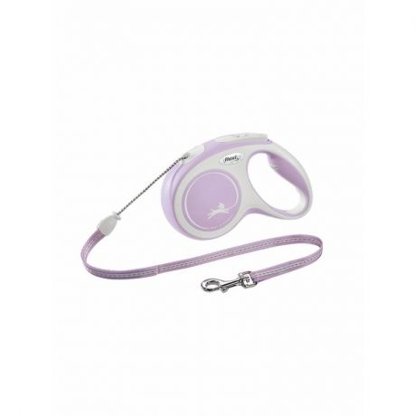 flexi flexi New Comfort cord M поводок-рулетка для собак, светло-розовая 5 м, до 20 кг