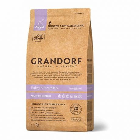 Grandorf Grandorf turkey & Rice Adult Mini Breeds сухой корм для собак мелких пород, индейка с рисом - 1 кг