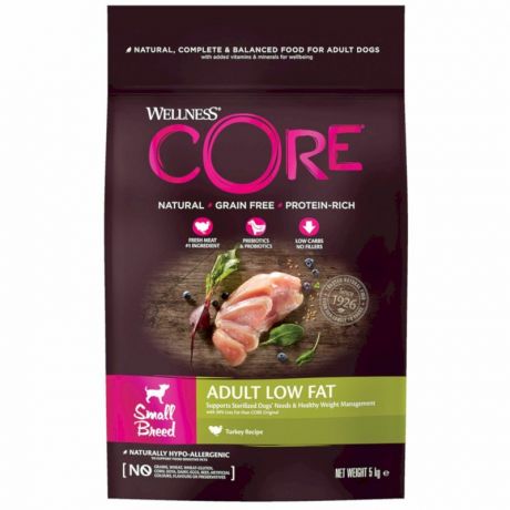 CORE Core сухой корм для собак мелких пород, со сниженным содержанием жира, из индейки с курицей, беззерновой