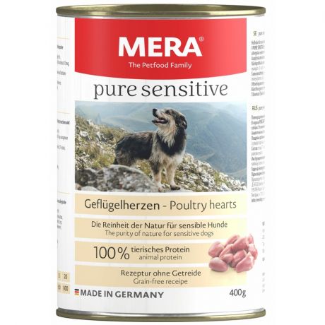 MERA Mera Pure Sensitive Nassfutter консервы для собак с куринными сердечками - 0,400 кг