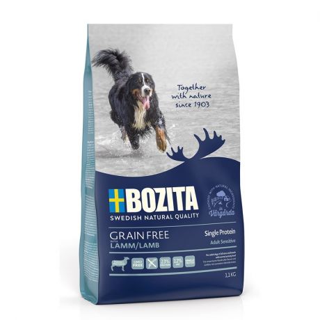 BOZITA Bozita Grain Free Lamb 23/12 сухой корм беззерновой для взрослых собак с нормальным уровнем активности с ягненком - 1,1 кг