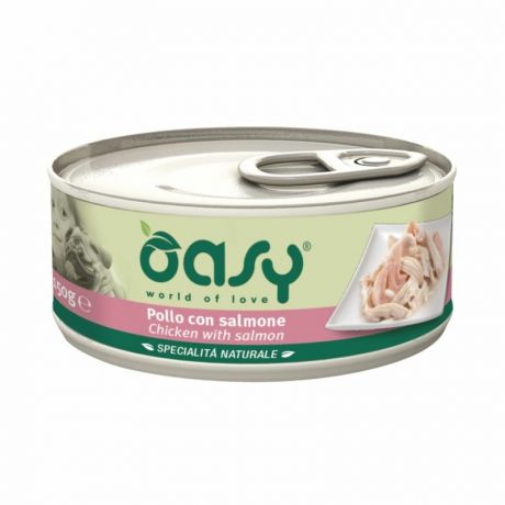 OASY Oasy Wet dog Specialita Naturali Chicken Salmon дополнительное питание для взрослых собак с курицей и лососем в консервах - 150 г