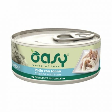 OASY Oasy Wet dog Specialita Naturali Chicken Tuna дополнительное питание для взрослых собак с курицей и тунцомом в консервах - 150 г