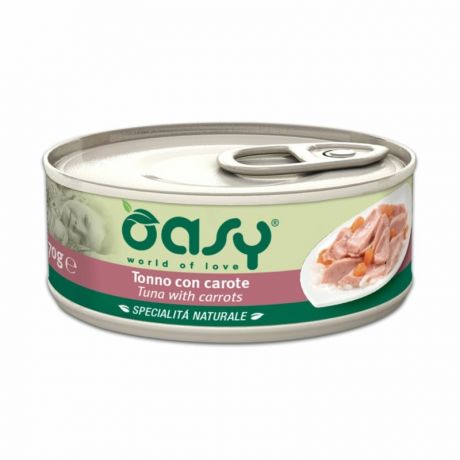 OASY Oasy Wet cat Specialita Naturali Tuna Carrot дополнительное питание для кошек с тунцом и морковью в консервах - 70 г