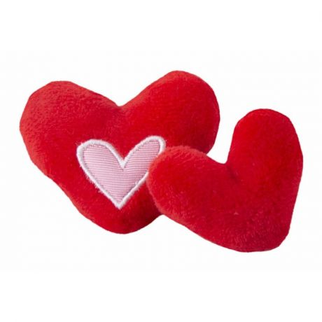 Rogz Rogz Yotz Plush игрушка для кошек два плюшевых сердечка с ароматом мяты, красная