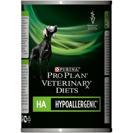 PRO PLAN Pro Plan Veterinary Diets Dog HA Hypoallergenic влажный диетический корм для собак при аллергиях и пищевой непереносимости, паштет - 400 г