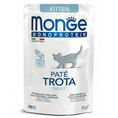 Monge Monge Cat Monoprotein влажный корм для котят с форелью - 85 г