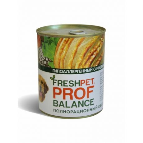 Freshpet Prof Balance Freshpet Prof Balance полнорационный влажный корм для собак, фарш из индейки и тыквы, в консервах - 850 г