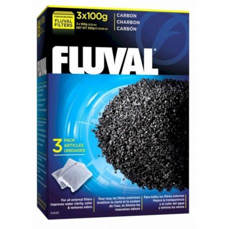 Fluval Fluval уголь активированный для фильтра Fluval, 100 г х 3 шт (A1440)