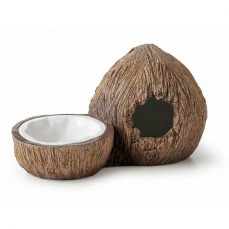 Exo Terra Exo Terra поилка с укрытием кокос Coconut Hide & Water Dish 14х24х13 см (PT3159)